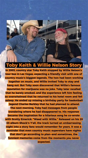 😂 Toby Keith & Willie Nelson: The Hilarious Night He Never Forgot