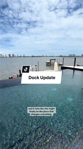 Trying something different this time… 🌊 Vinny grabbed more ThruFlow from Decks & Docks and we’re finishing the decking. After hurricanes literally ripped our old boards off (and we found them miles away 😳), this was the ONLY section that held. Water flows through = less pressure = hopefully a dock that finally stays put. Calm season predicted… but we’re building like it’s not 💪 @Decks & Docks @ThruFlow @Insight Marine @Eastcoastdiyhusband