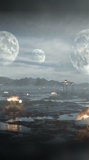 Alien rain on silent water 🌧️🌌 #cosmicrooms #rain #asmr #relaxing #scifi #ambience