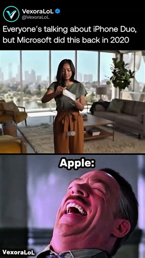 Microsoft Did It FIRST#shorts #apple #microsoft #techmemes #iphoneduo #surfaceDuo #memes #funnymemes