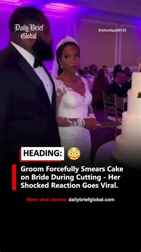 Groom Forcefully Smears Cake on Bride During Cutting - Her Shocked Reaction Goes Viral