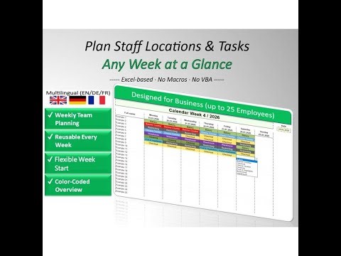 Excel Weekly Staff Planner (Unlimited version)