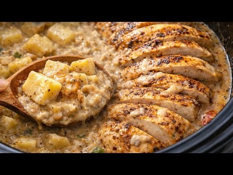 Southern Slow Cooker Creamy Chicken and Potatoes | Easy Slow Cooker Dinner Recipe #cooking 