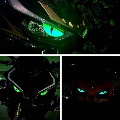 1pc Reflective 3D Glowing Devil Eye Car Motorcycle Sticker Decal | SHEIN
