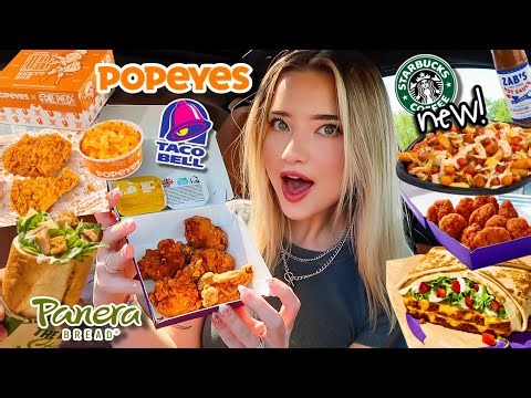 Eating EVERY NEW FAST FOOD MENU ITEM For 24 HOURS!!