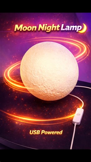 3D Printed Moon Light ✨ LED Lamp