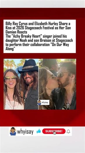 Billy Ray Cyrus and Elizabeth Hurley Share a Kiss at 2026 Stagecoach Festival #viral #shorts #trend