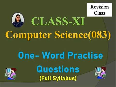 “Class 11 Computer Science Important One Word Questions with Answers | CBSE Revision 2026”