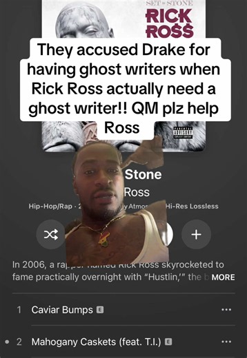 They accused Drake for having ghost writers when Rick Ross actually need a ghost writer!! QM plz help Ross #drake #iceman #goat #rickross