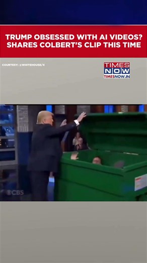 Donald Trump Shares Al Generated Video Of Stephen Colbert Being Tossed In Bin #shorts