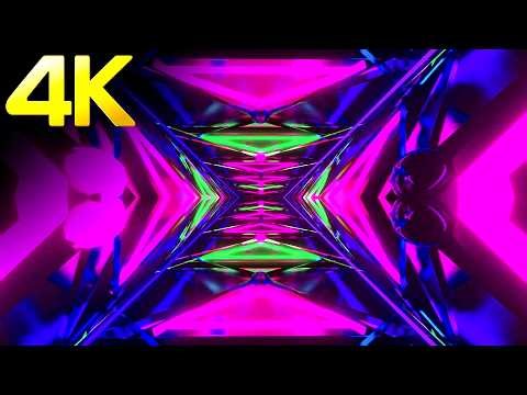 4k Abstract Psychedelic Neon Tunnel | 4k Motion Graphics Background | No copyright Ambient Loop