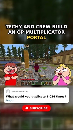 Shorts version | TECHY AND CREW BUILD AN OP MULTIPLICATOR PORTAL 🌀
