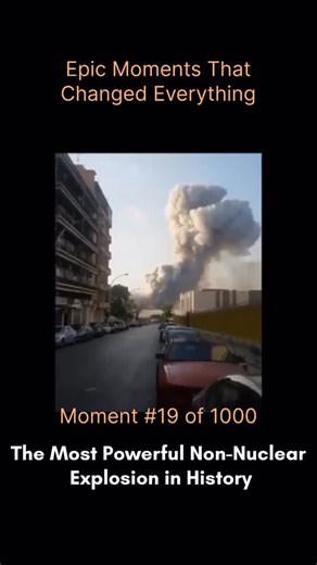 Epic Moments That Changed Everything on Instagram: "On the evening of August 4, 2020, a fire broke out in a warehouse at the port of Beirut, Lebanon. As smoke rose over the docks, few people watching from balconies and streets realized that inside one of the nearby hangars lay about 2,750 tons of ammonium nitrate that had been improperly stored for years. Minutes later, the flames reached this unstable chemical fertilizer, and in an instant the entire stock detonated. A blinding flash lit up the