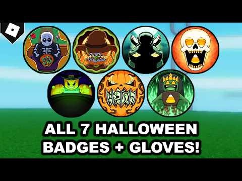 How to get ALL 7 HALLOWEEN GLOVES + BADGES in SLAP BATTLES! (2026) [ROBLOX]