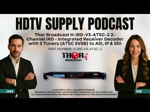 Thor Broadcast H-IRD-V3-ATSC-2 2-Channel IRD - Integrated Receiver Decoder with 2 Tuners (ATSC 8VSB)