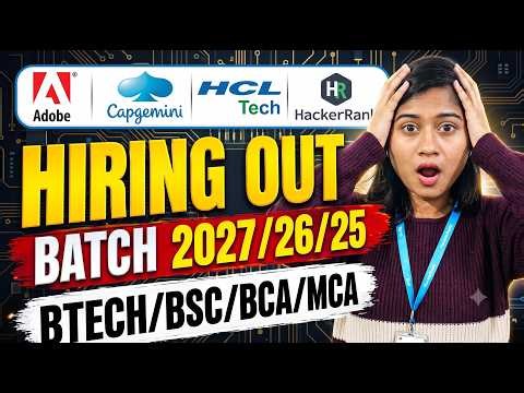 HCLTech Off-Campus Hiring | Adobe, Hackerrank & WNS New Hiring Drive | Batch 2027/26/25/24