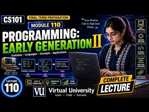 Module 110 - Programming: Early Gen II | Introduction to Computing | CS101 | Virtual University