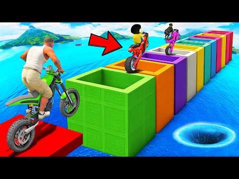 SHINCHAN AND FRANKLIN TRIED THE IMPOSSIBLE MULTI HOLLOW BOX BRIDGE PARKOUR CHALLENGE GTA 5