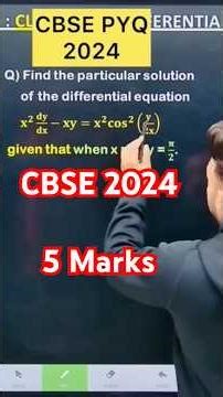 Q) Find the particular solution of the differential equation 𝐱^𝟐 𝐝𝐲/𝐝𝐱−𝐱𝐲=𝐱^𝟐 𝐜𝐨𝐬^𝟐