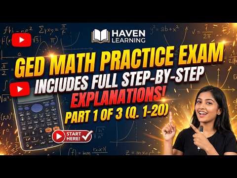 GED Math Practice Exam 2026 | Part 1 (Questions 1-20) 🧮