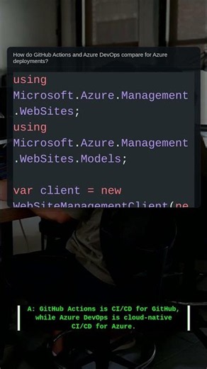 GitHub vs Azure DevOps | .NET Interview Question #Shorts #Csharp #Coding #Programming
