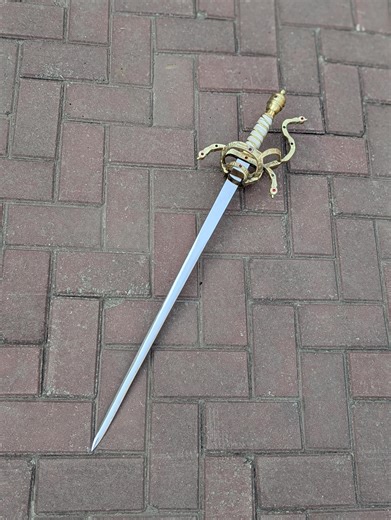 Princess Bride Inigo Montoya Rapier Sword | Polished Steel, Brass Hilt, Gemstones - Etsy