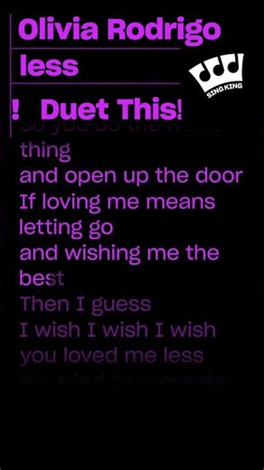 Olivia Rodrigo - Less (shorts karaoke) Shes just so perfect! #cover #sing #Karaoke #learn #less