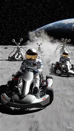 "The Ultimate Moon Kart Race: Humans vs Aliens" #shorts #youtubeshorts #viral