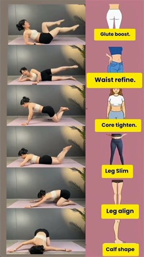 6 Easy Exercises for Glutes, Waist, Core & Legs 🔥 | Full Body Home Workout