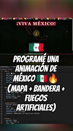 Programé una Animación de México 🇲🇽🔥 #javascript #programacion #coding #mexico #webdevelopment