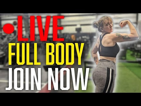 LIVE Full Body Gym Workout | Dumbbells + Machines
