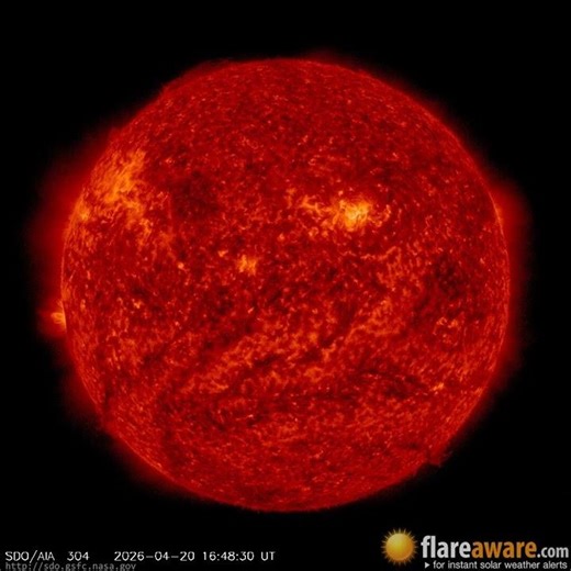20 Apr - 21 Apr: 24 Hour Solar Activity (Earth Facing; Solar Storm, Sunspot, Solar Flare, CME)