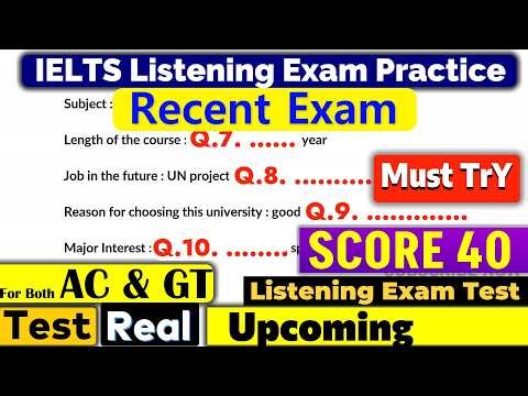 IELTS Listening Practice Test 2026 with Answers | Recent Exam | ielts listening test