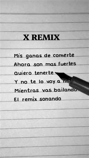 X (Remix) - (Handwritten Lyrics) Nicky Jam, J Balvin, Maluma