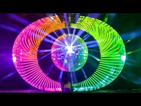 Colorful music disco ball 🪩 Rotating party lights effect on screen