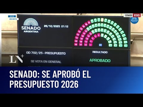 Senado: se aprobó el presupuesto 2026 y pasa a votarse en particular
