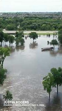 Flooding from above: Drone video shows Fourmile Creek floodwaters in Ankeny, Iowa