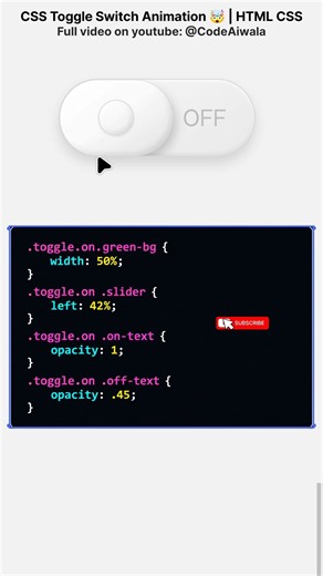 #development #coding Green Toggle Switch UI 🔥 | HTML CSS JavaScript | ON/OFF Toggle Button #java #ai