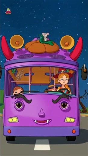 Halloween Wheels on the Bus #shorts #nurseryrhymes #halloween