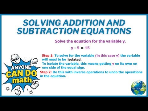 Solving Addition And Subtraction Equations