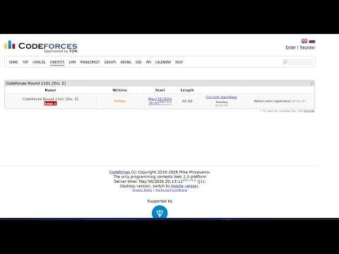 Codeforces Round 1101 (Div. 2) || #codeforces #live