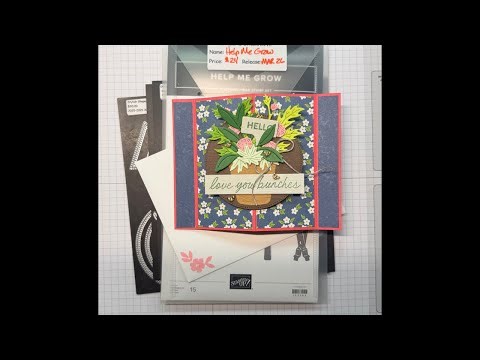 Stampin Up//Homemade Sweetness DSP//Help Me Grow//Fun Fold//Thank You//Collapsing Diamond//Online