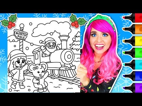 Kimmi's Cozy Christmas NEW! Coloring Book ❄️ North Pole Express with Holly & Santa | Ohuhu Markers