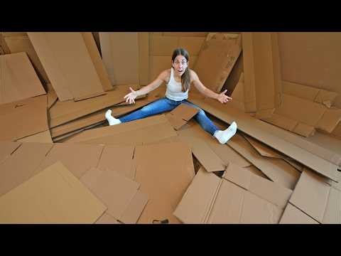 100 Cardboard Boxes! I Make a Crazy Sculpture