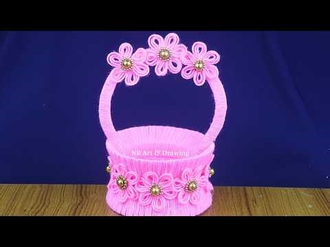 Make a CUTE Basket from Woolen Yarn! So Easy!