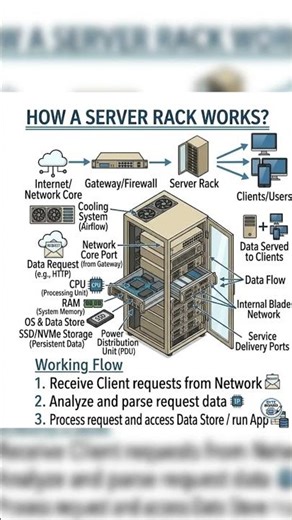 Inside a Server Rack 🤯 #tech #servers #howitsworks
