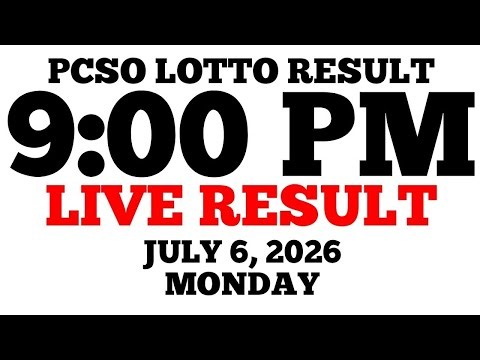 Lotto Result Today 9:00 PM Draw July 6, 2026 Monday PCSO LIVE Result