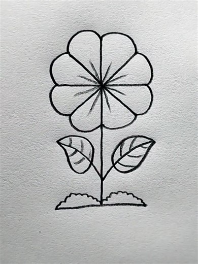 Easy flower drawing step by step. Perfect for beginners and kids#usa🇺🇸 #easyart #beginnerdrawing #drawingtutorial #relaxingart