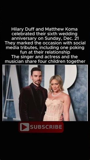 "Hilary Duff & Matthew Koma Celebrate 6th Wedding Anniversary: 'And They Said We Wouldn't Make It!'"