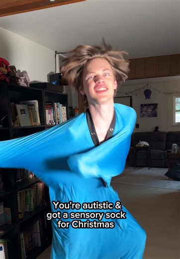 Huge fan of the sensory sock, 10/10! 😊💜💜💜 Happy New Year everyone!💜 #autism #adhd #neurodivergent